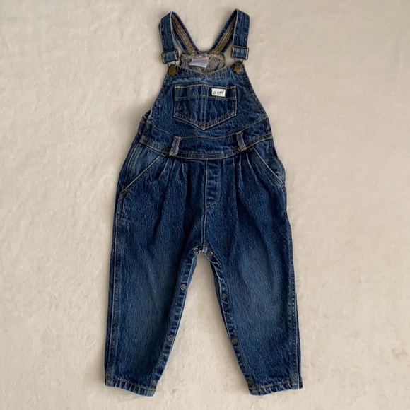{VTG} Guess by George Marciano | Cotton Pleated Denim Overalls 2720 Blue (18M) - Picture 1 of 16